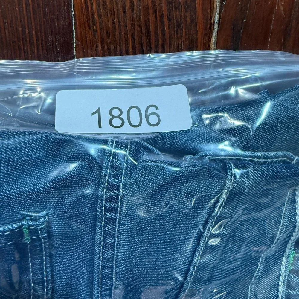 True Religion Jeans Mens 36x34 Blue Ricky Relaxed Straight Flap‎ Faded Whiskers